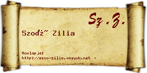 Szoó Zilia névjegykártya